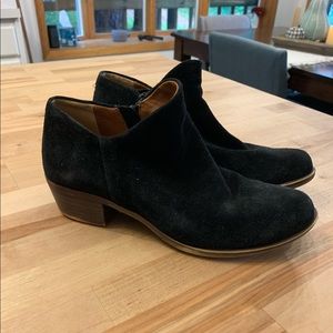 Black suede booties in perfect condition!